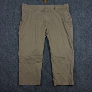 Oak Hill Tech Pants Mens 48x28 Khaki Tan Straight Fit DXL Performance Chino